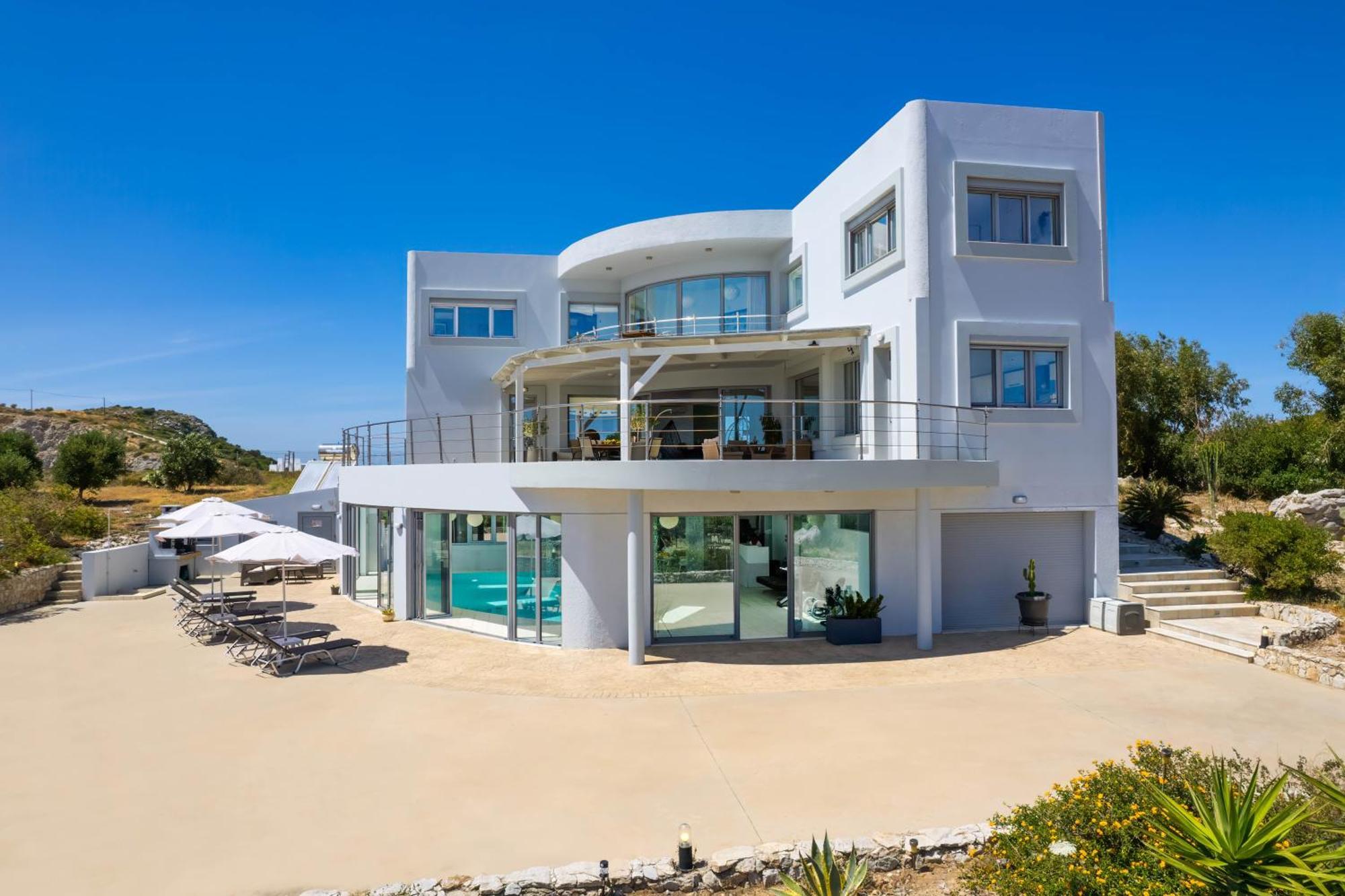Villa Zafira - Seaview Manor With Heated Pool Kallithéa Dış mekan fotoğraf
